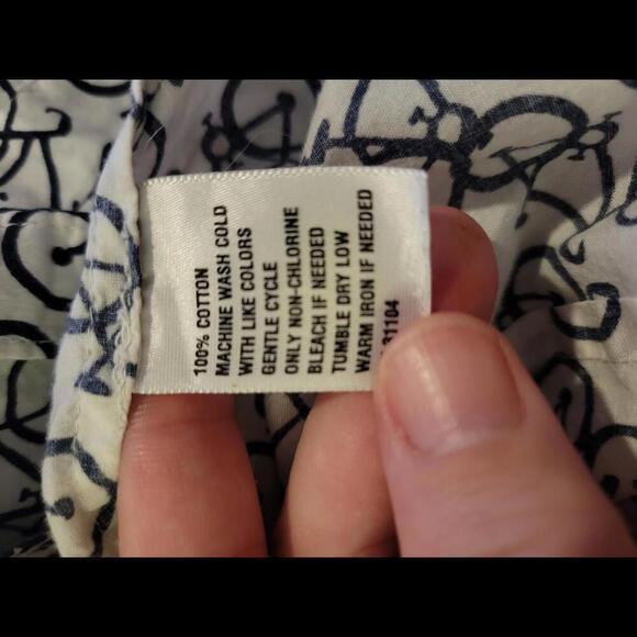 Crown & Ivy small white with black bicycles button down shirt - Picture 5 of 5